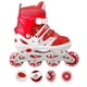 thumbnail image 1 of Patines Lineales Para Niñas Y Jóvenes Talla M (34-37) Con Set De Protección Color Rojo, 1 of 4