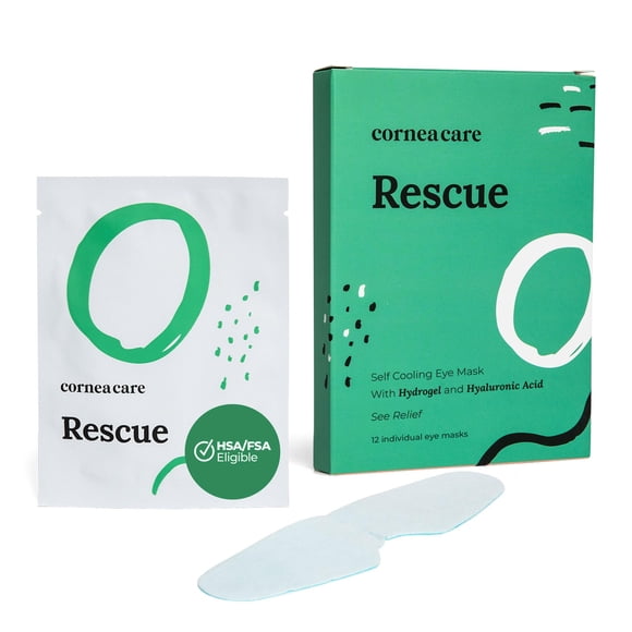 Mascarilla refrescante para ojos CorneaCare Rescue Hydrogel, 12 unidades