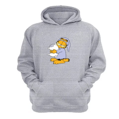 Genérico - Polerón Canguro Garfield Gris Claro Talla S Unisex