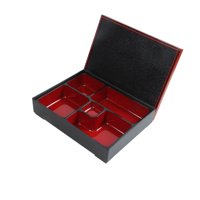 Bothyi - Caja Bento Japonesa Roja Y Negra Con Tapa, Fiambrera Para Oficina, Hogar Y Negocios