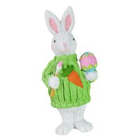 Magideal - Figura Decorativa De De Pascua De Resina, Estatua De Conejo De Pascua De Primavera, Decoración De Centro De Mesa Para El Hogar, Adorno Verde