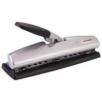 Escritorio Hole Punch Swingline Con Capacidad Para 12 Hojas, Color Negro Y Plateado