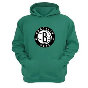 Genérico - Polerón Canguro Brooklyn Nets Verde Aguamarina Talla Xl Unisex