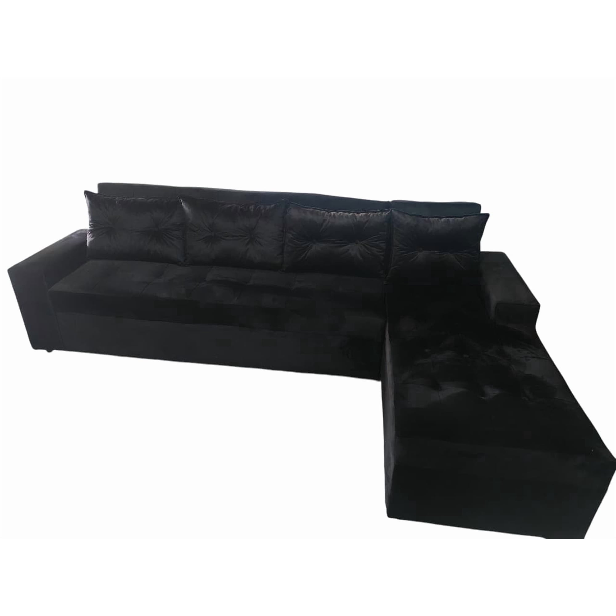 Rous Muebles - Sofá Seccional L Reclinable, Color Negro
