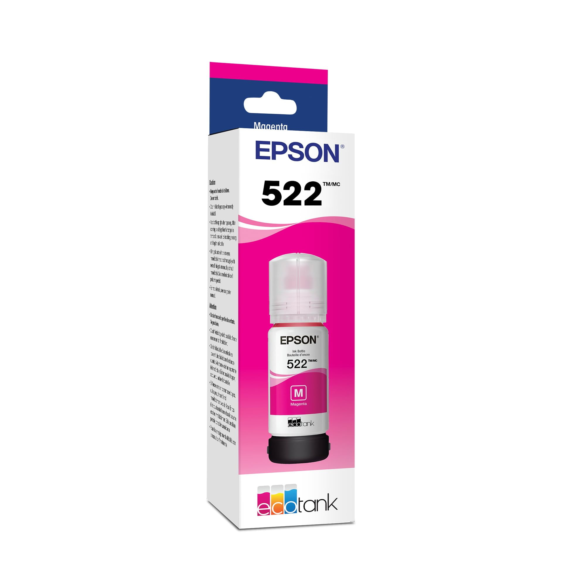 Botella De Tinta Epson 522 Ecotank De Capacidad Ultraalta Magenta (t522320-s)