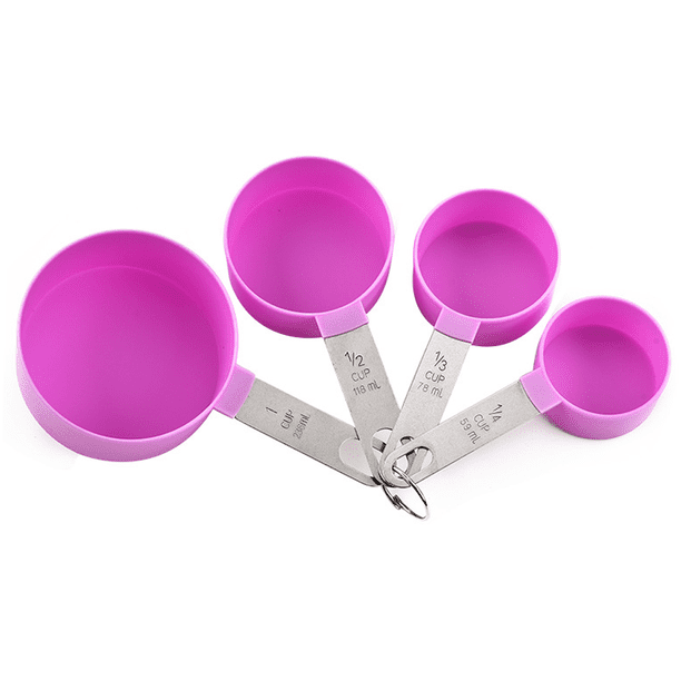 Tazas medidoras apilables con mango de acero inoxidable para medir ingredientes secos y líquidos