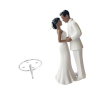 Magideal - Figura De Novio Para Tarta De Boda, Accesorio De Micropaisaje Diy, Novedad Traje Blanco