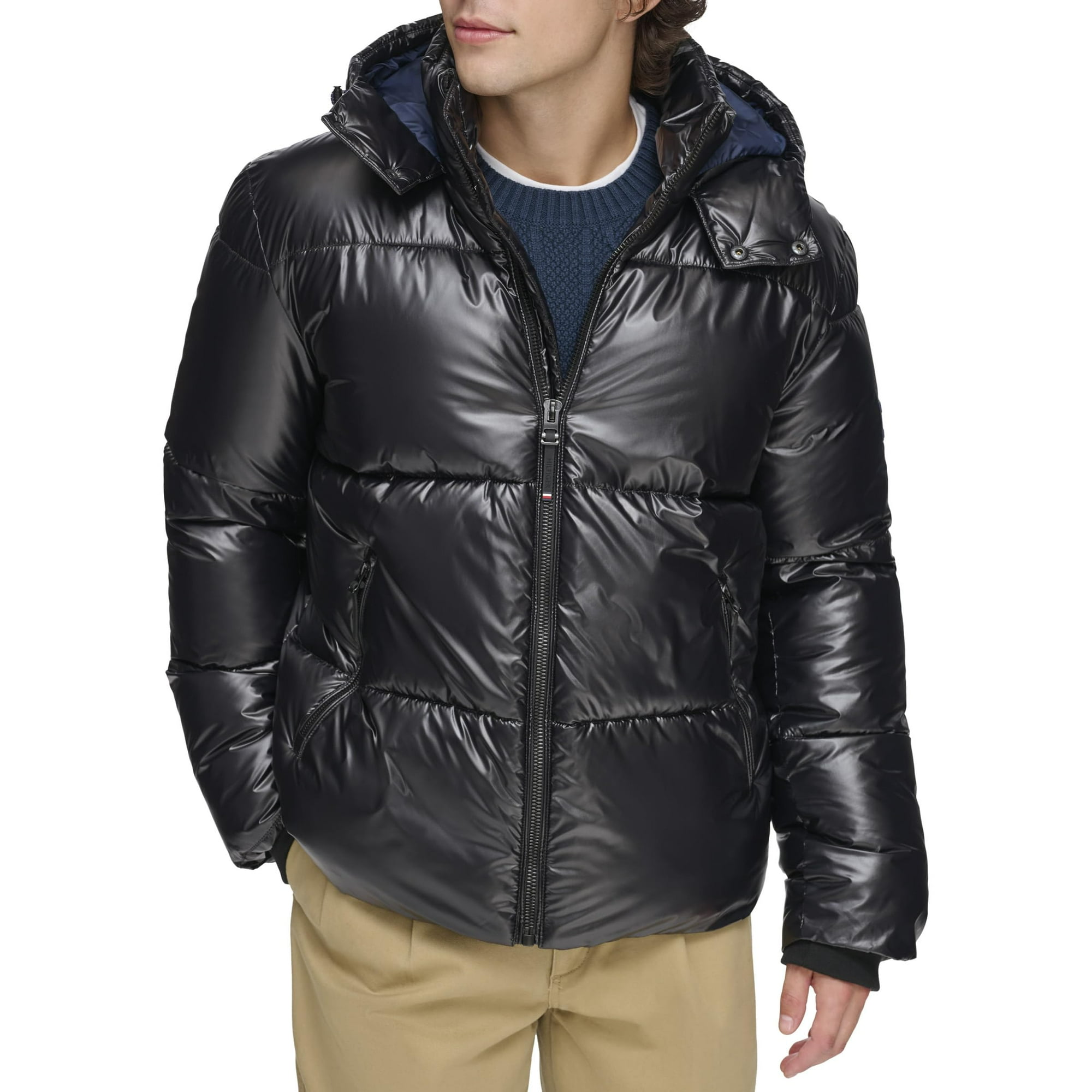 Chaqueta Tommy Hilfiger Para Hombre, Acolchada Brillante, Negra, Talla M