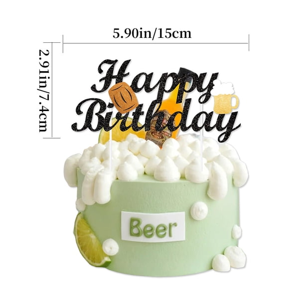 Set, Beer Festival Party Decoration, Bar Decoration Banner Pull Flag Beer Mug Pull Flower Cake Topper Card