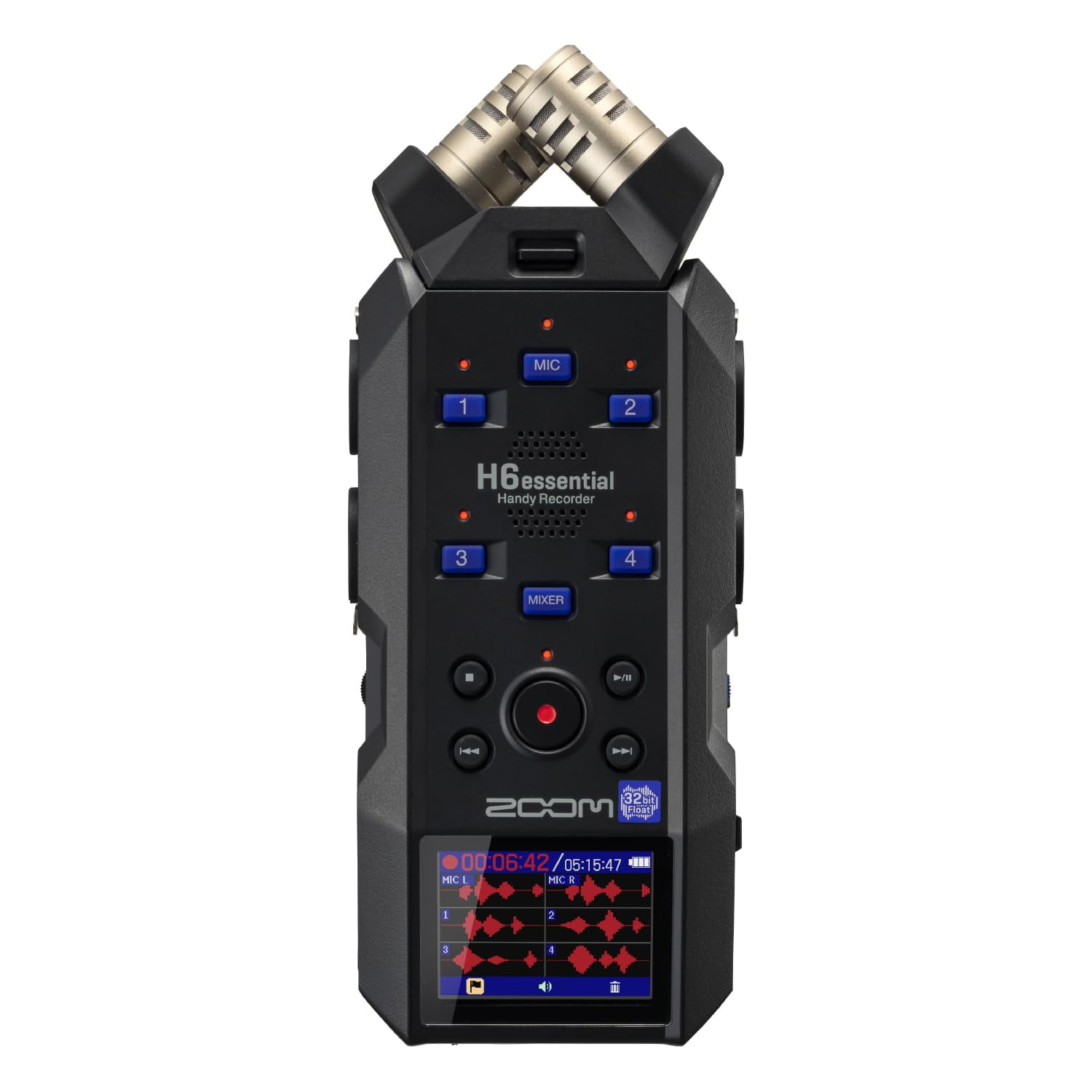 Grabador De Audio Zoom H6essential 2024 Con 6 Pistas Flotantes De 32 Bits