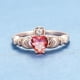 thumbnail image 1 of Elegant Heart-Shaped Zircon Eternity Wedding Ring - 18K Gold Plated Engagement Promise Ring for Women - Perfect for Brides and Bride-to-Be, 1 of 5