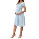 thumbnail image 4 of INSPIRE CHIC Vestidos de Maternidad para Mujeres Boho con Cinturón de Cintura Manga Corta Verano Iglesia X-Large Azul, 4 of 6