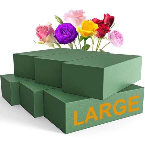 Bloques de Espuma Floral AYNAUHX Paquete de 6 19x9x5 cm Verde
