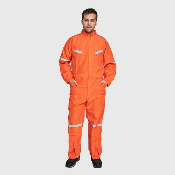 Overol Poplin Con Reflectante naranja S