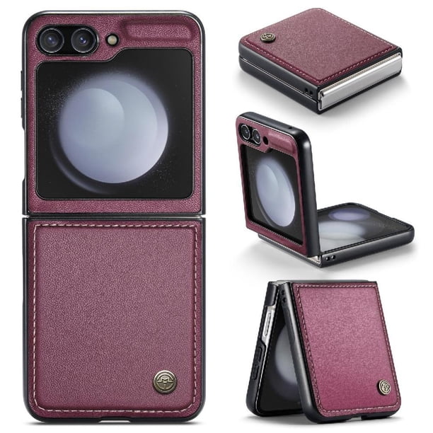 CaseMe tipo cartera Samsung Galaxy Z Flip7 FE 5G con cierre magnético, RFID, tarjetero, soporte, carga inalámbrica