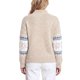 thumbnail image 3 of INSPIRE CHIC Suéter de Punto de Chenilla con Copo de Nieve para Mujer Cuello Simulado Ajuste Suelto Mangas Largas Grande Albaricoque, 3 of 6