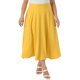 thumbnail image 1 of Falda de mujer talla grande Agnes Orinda con nudo, cintura alta, vuelo, línea A, midi con bolsillos 2X amarillo, 1 of 8