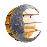 Magideal - Estante De Madera Con Forma , Estante De Exhibición Portátil Para Decoración De Cristales, Estante Colgante Para Colección De Gemas, Sala De Es Profundo