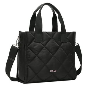 Calu Bags - Cartera Tote Helena Acolchada Negro Calu