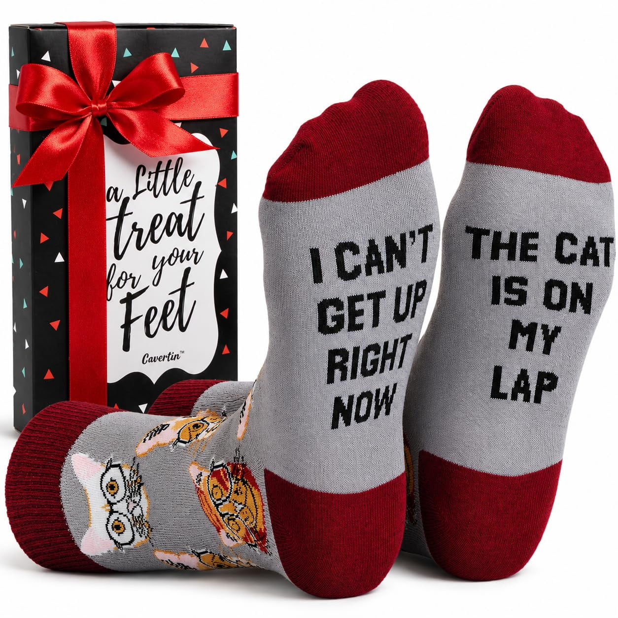 Calcetines Cavertin Funny Cat Lover Para Mujer Con Caja De Regalo (cat Lover)