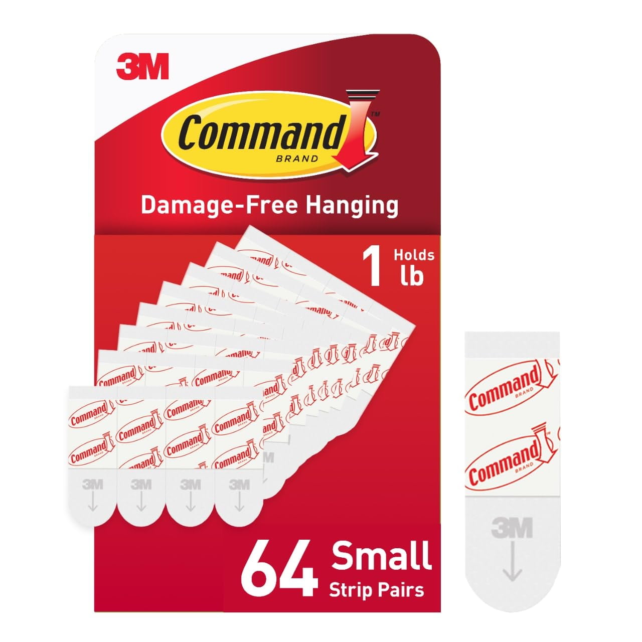 Tiras De Repuesto Command Small, Blancas, 64 Tiras