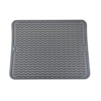 Bothyi - Alfombrilla De Silicona Para Secar Platos, Alfombrilla Para Secar Platos Para Fregadero, Forro Para Ollas Calientes, Gris Oscuro S