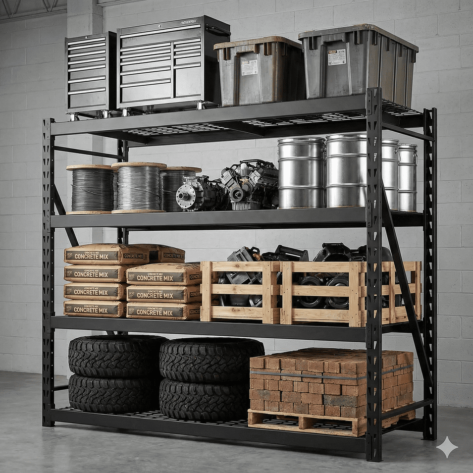 Gutstark - Rack Anaquel Estante Acero Industrial 2.1 Ton 4 Niveles