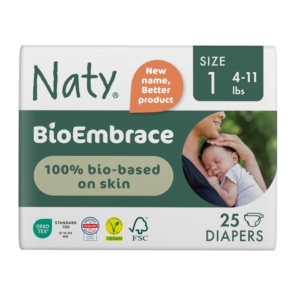 Pañales para Bebé Eco by Naty BioEmbrace Talla 1 Paquete de 25