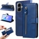 thumbnail image 1 of Funda tipo cartera para Infinix smart 10 4G con bolsillo con cremallera y ranuras para tarjetas – Función de soporte Azul, 1 of 5
