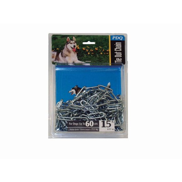 Cadena de amarre PDQ de acero gris oscuro para perros grandes de 60 libras