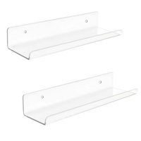 Magideal - Estantes De Pared Acrílicos Flotantes, Estanterías Montadas En La Pared, Estantes De Almacenamiento De Pared, Estantes Flotantes Para Habitación De Ni Claro