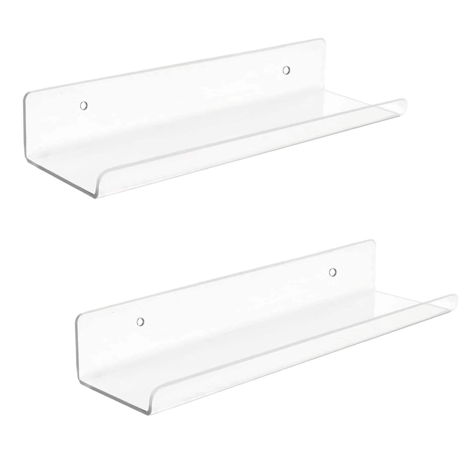 Magideal - Estantes De Pared Acrílicos Flotantes, Estanterías Montadas En La Pared, Estantes De Almacenamiento De Pared, Estantes Flotantes Para Habitación De Ni Claro