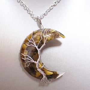 Collar Heshpaws Tree Of Life Crescent Moon 7 Chakra