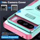 thumbnail image 4 of Funda Armada para Google Pixel 8 Pro con Tapa Deslizante y Soporte Magnético Giratorio Verde, 4 of 5