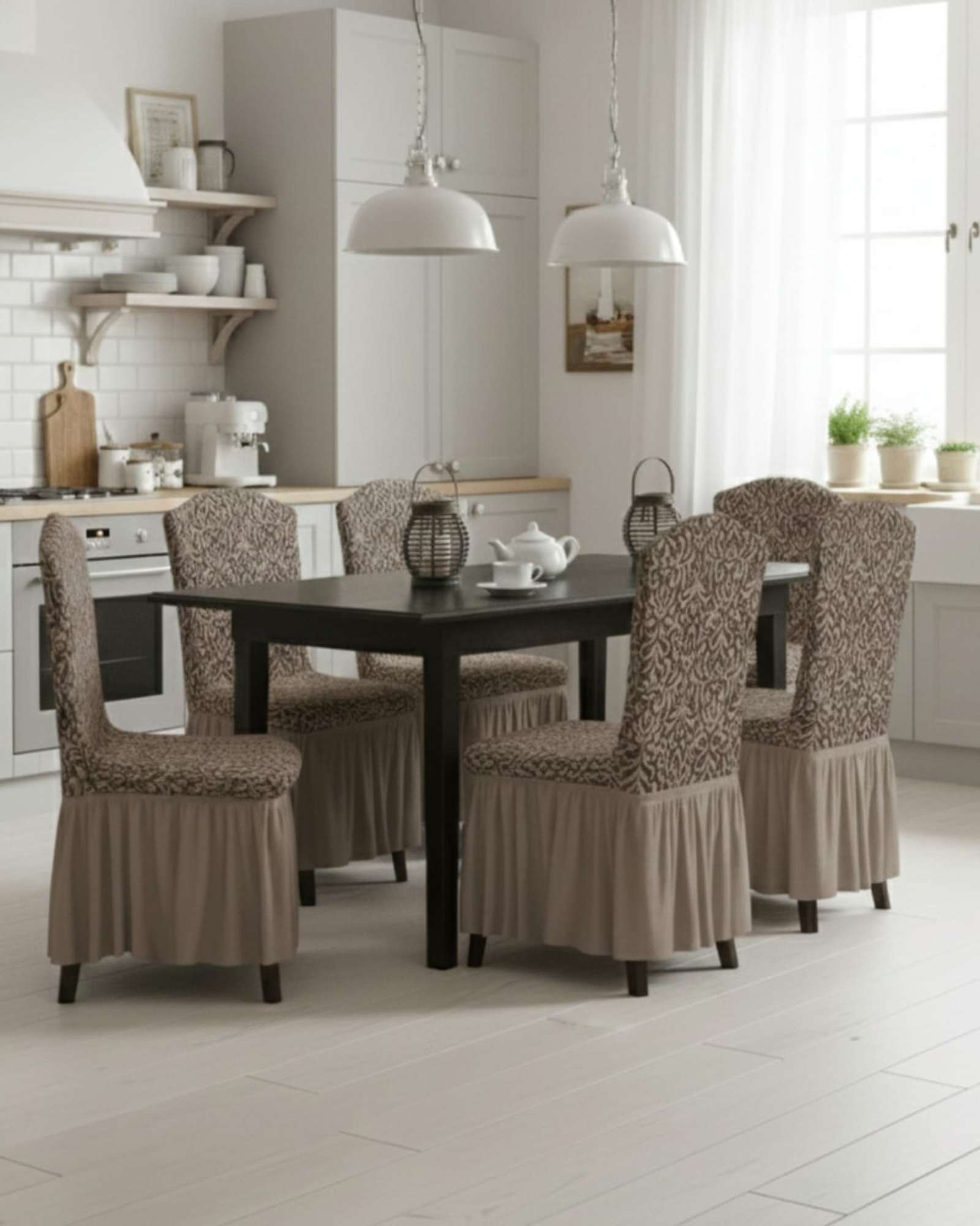 Mylhogar - Juego De 6 Fundas De Silla Tejido 3D