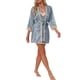 thumbnail image 4 of INSPIRE CHIC Conjunto de Pijama de Satén para Mujer con Encaje, Camisón y Bata de 2 Piezas, Ropa de Dormir con Manga 3/4, Talla M, Gris Azul, 4 of 6