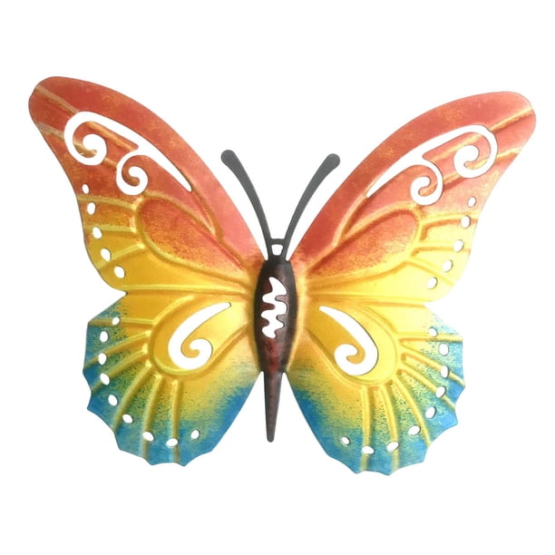 Decoraciones De Pared De Mariposas, Esculturas De Pared, Figuritas Para Jardín, Decoración Del Hogar, Naranja, Amarillo, Azul