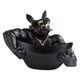 thumbnail image 4 of Resina Bulldog Fuerte Brazo Estatuilla Caja De Almacenamiento Snack Candy Dish Negro, 4 of 5