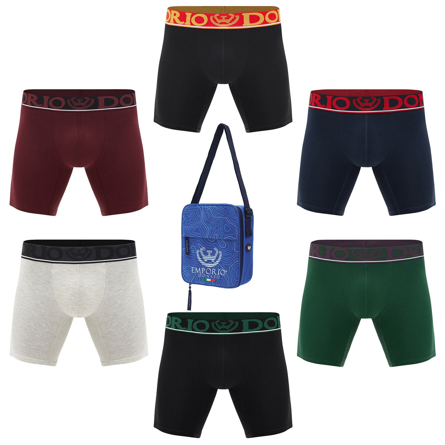 Giovacchino - Pack De 6 Boxer Medio Algodón Hombre Con Bolso Regalo