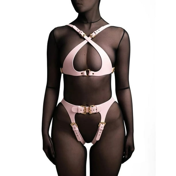 Sexy Bdsm Leather Harness Women Set Bra Body Lingerie Bondage Garter Belt Leg Tight Stockings With Belt Set Sex Shop,Sex toy