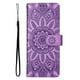 thumbnail image 2 of Funda tipo cartera FOXDOCK para Samsung Galaxy Z Fold 4 , diseño girasol en relieve, cuero PU, cierre magnético, soporte y tarjetero, 2 of 5