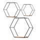 thumbnail image 5 of Juego De 3 Estantes De Pared De Hierro Hexagonales Modernos, Estante Flotante Negro, 5 of 5