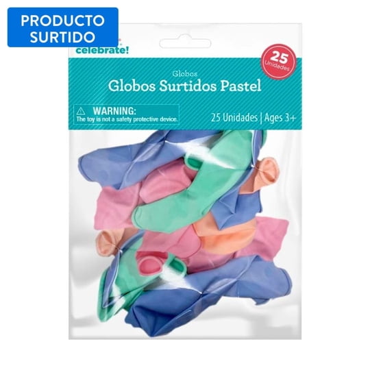 Set 25 Globos Color Pasteles, Color Surtido, 1 Un Way to celebrate
