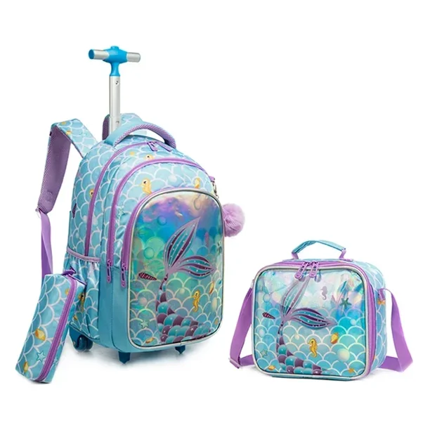 Children School Rolling Backpack Bag Wheeled Backpack for Boys School Trolley Bag Wheels Kids Travel Luggage Trolley Bag Set