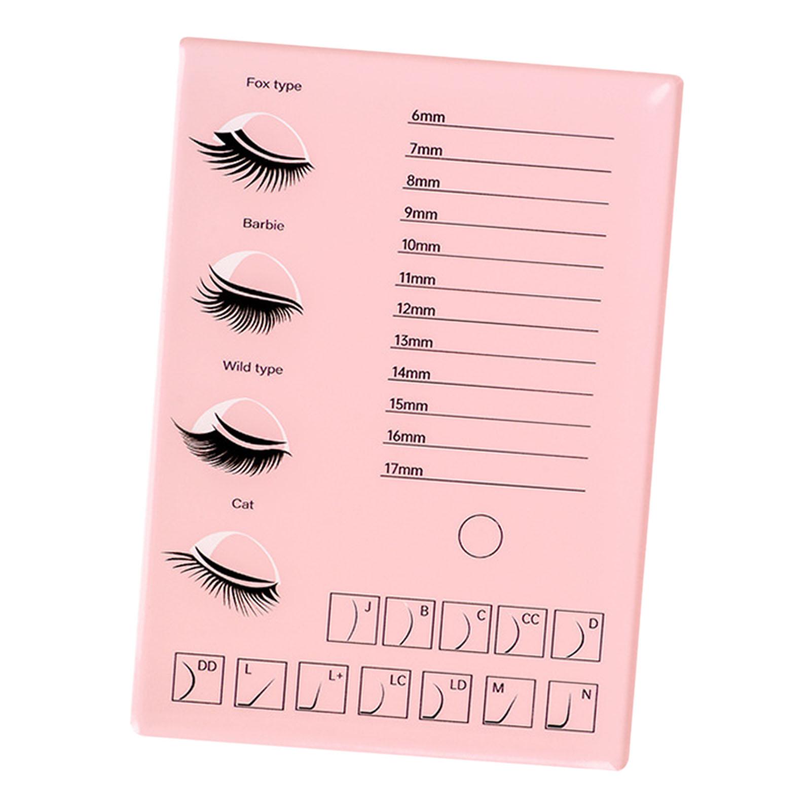 Magideal - Paleta De Pestañas, Bandeja De Extensión De Pestañas, Bandeja De Pestañas Diy, Líneas Numeradas, Acrílico, 6-17Mm, Herramienta Aplicadora De Pestañas, Rosa