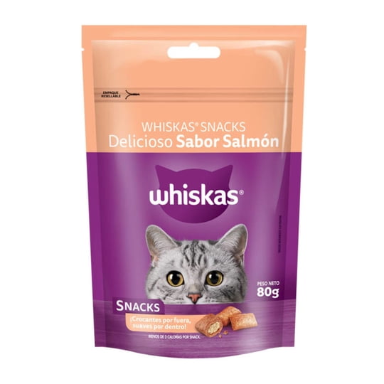 Snack Gato Adulto Pellet Delicioso Sabor Salmón Bolsa 80 g Whiskas