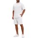 thumbnail image 5 of INSPIRE CHIC Estilo Conjunto de Camiseta de Textura Casual para Hombre con Cuello Redondo y Pantalones Cortos 2 Piezas 4XL Blanco, 5 of 6