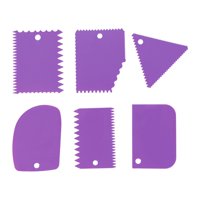 Magideal - 6X Pastel Más Liso Pastel De Glaseado Gadgets De Cocina Herramientas De Cerámica Herramienta De Borde De Cortador De Crema Para Principiantes Pasteles Púrpura