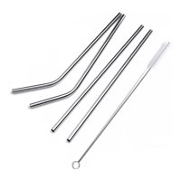 Genérico - Set Bombillas Acero Inoxidable 4 Unidades + 1 Cepillos