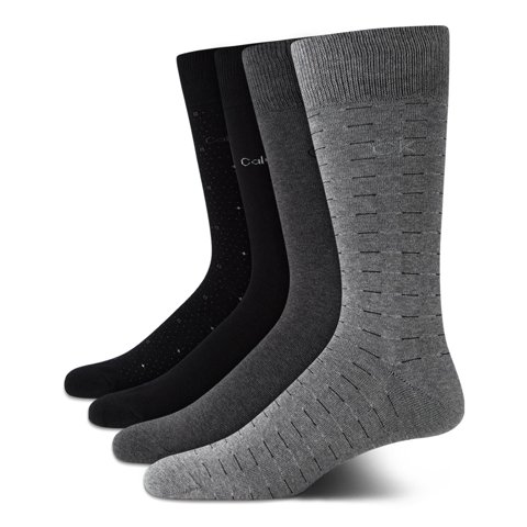 Calcetines De Vestir Calvin Klein, Mezcla De Algodón Suave, Paquete De 4 Unidades, Para Hombre